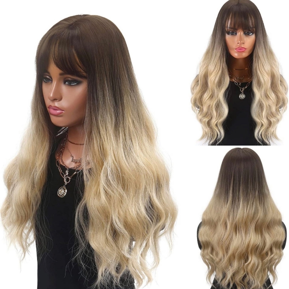 Half Human Hair Blend Synthetic 25in Wig